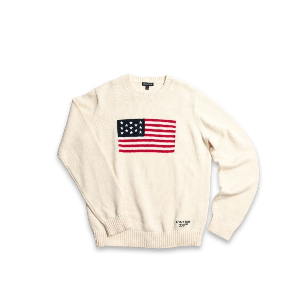 State of Mine Americana Sweater Cream American Flag 250th Anniversary Small NWT